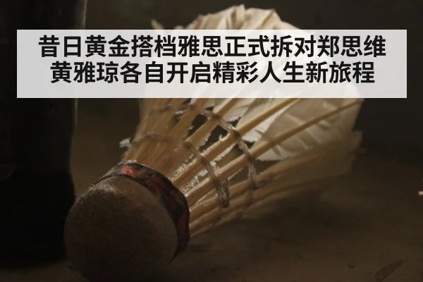 昔日黄金搭档雅思正式拆对郑思维黄雅琼各自开启精彩人生新旅程